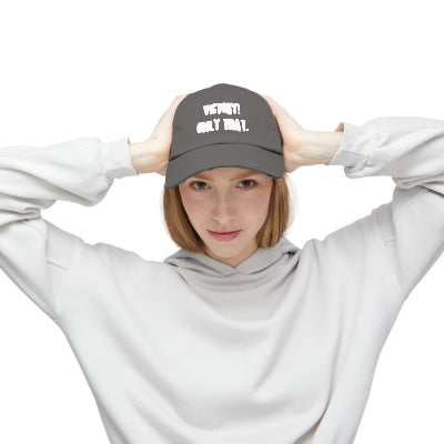 victory! only that.-gianna jessen distressed cap. white font, five color options.