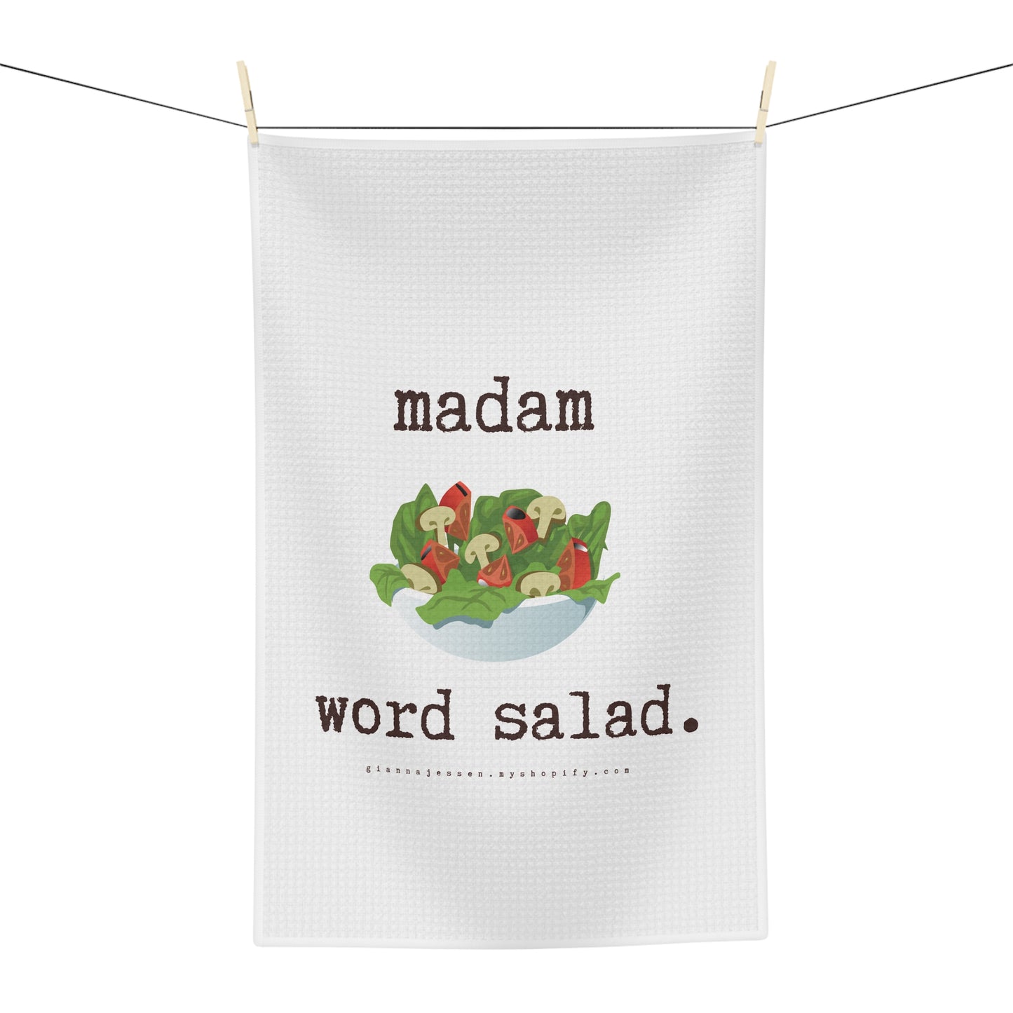 madam word salad.-gianna jessen tea towel