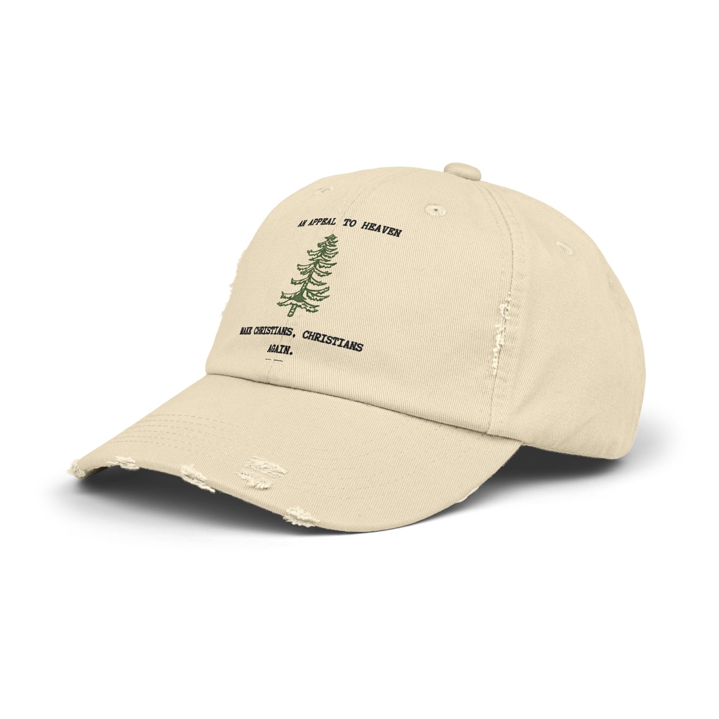 an appeal to heaven. make christians, christians again.-gianna jessen distressed cap.