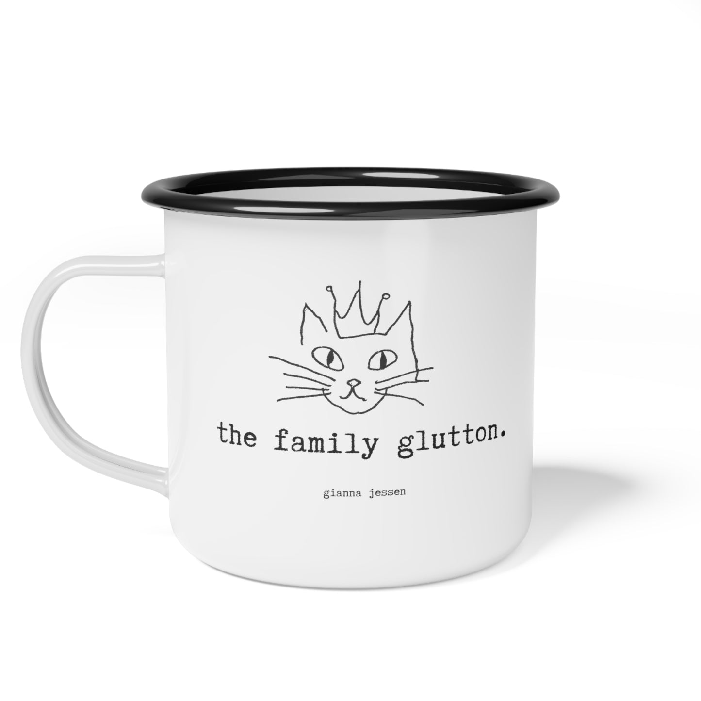 the family glutton cat mug-gianna jessen- 12 oz vintage style mug