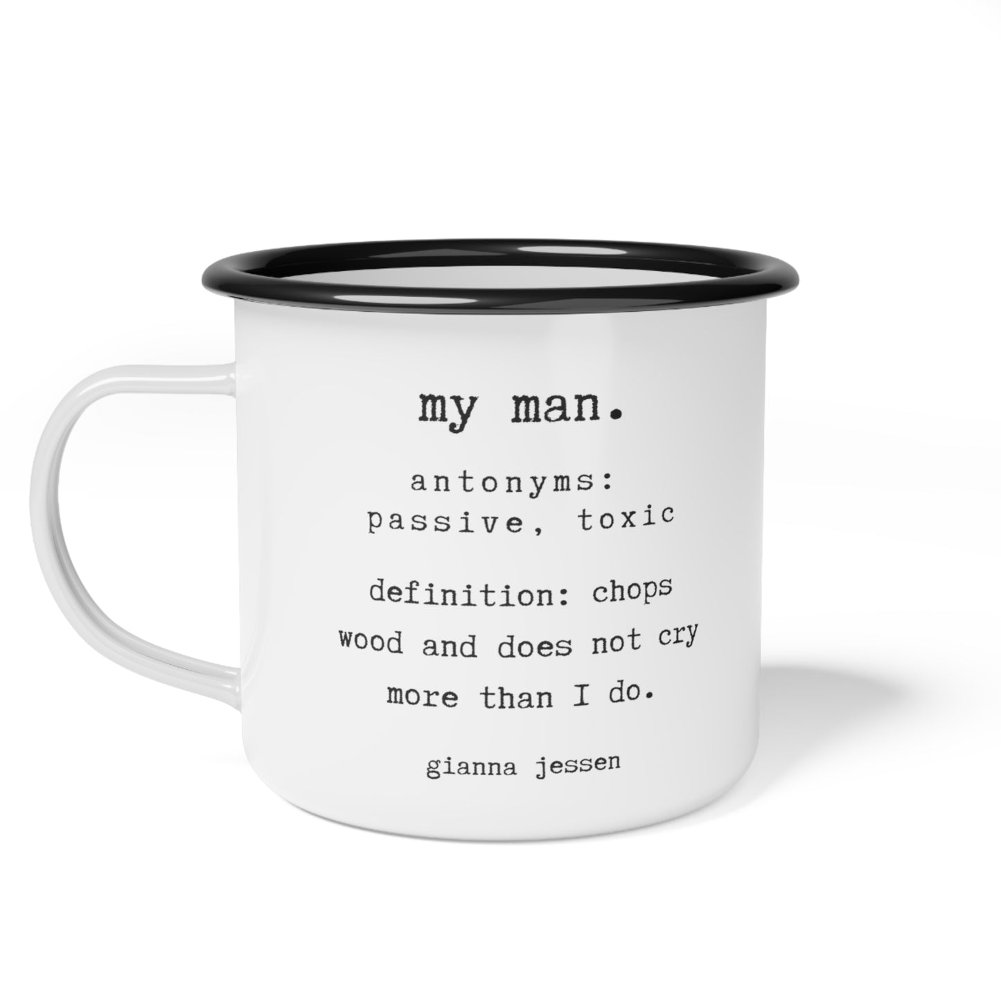 my man chops wood-gianna jessen 12 oz vintage style mug