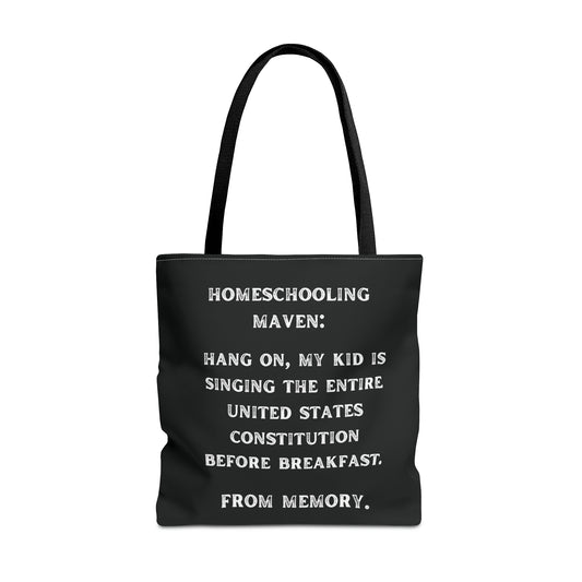 homeschooling maven: my kid sings the constitution before breakfast.-gianna jessen tote bag