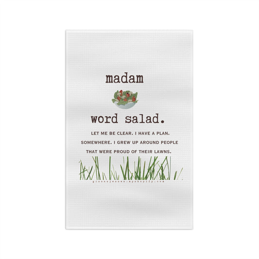 madam word salad- her plans for the lawn.-gianna jessen tea towel