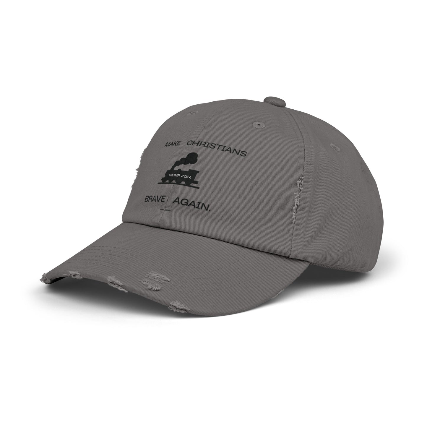 TRUMP 2024- MAKE CHRISTIANS BRAVE AGAIN.-gianna jessen distressed cap.