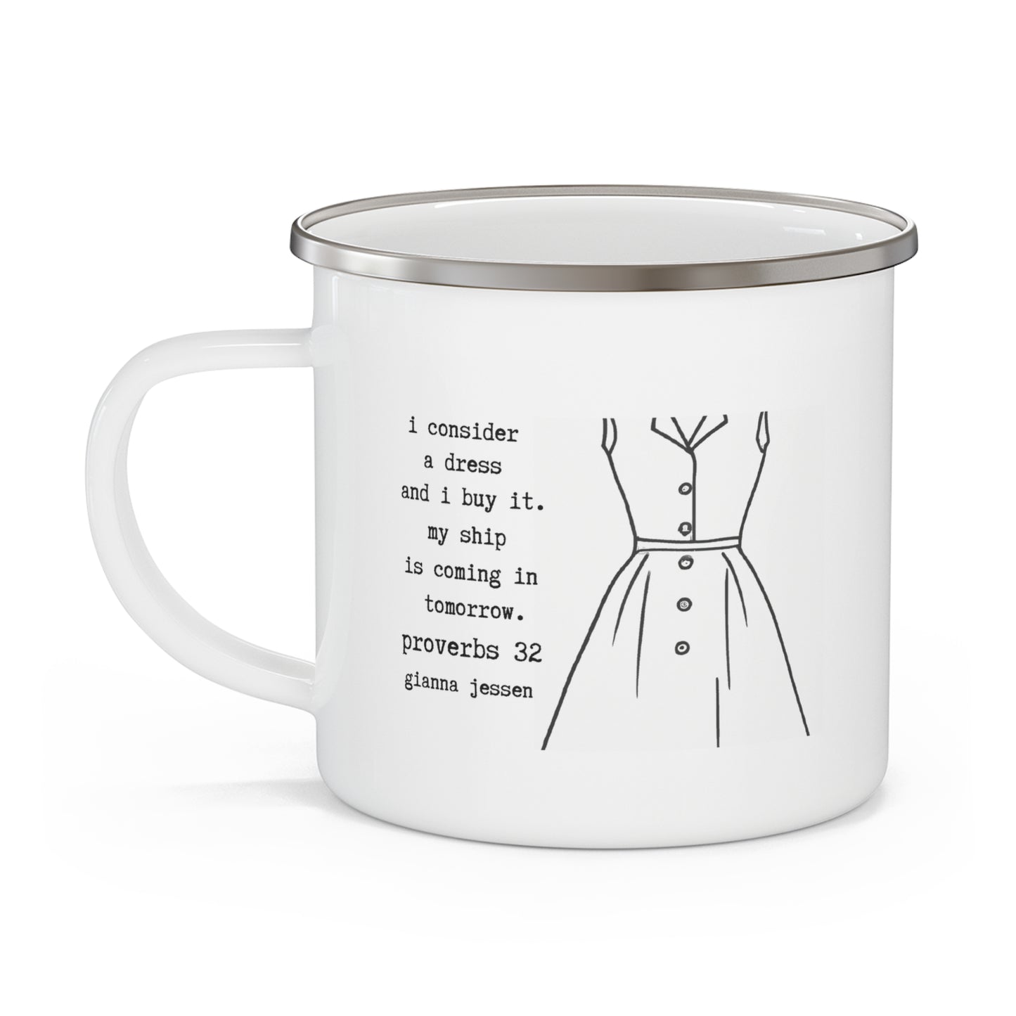 i consider a dress and i buy it.-proverbs 32-gianna jessen 12 oz vintage style mug