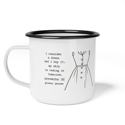 i consider a dress and i buy it. proverbs 32-gianna jessen 12 oz vintage style mug