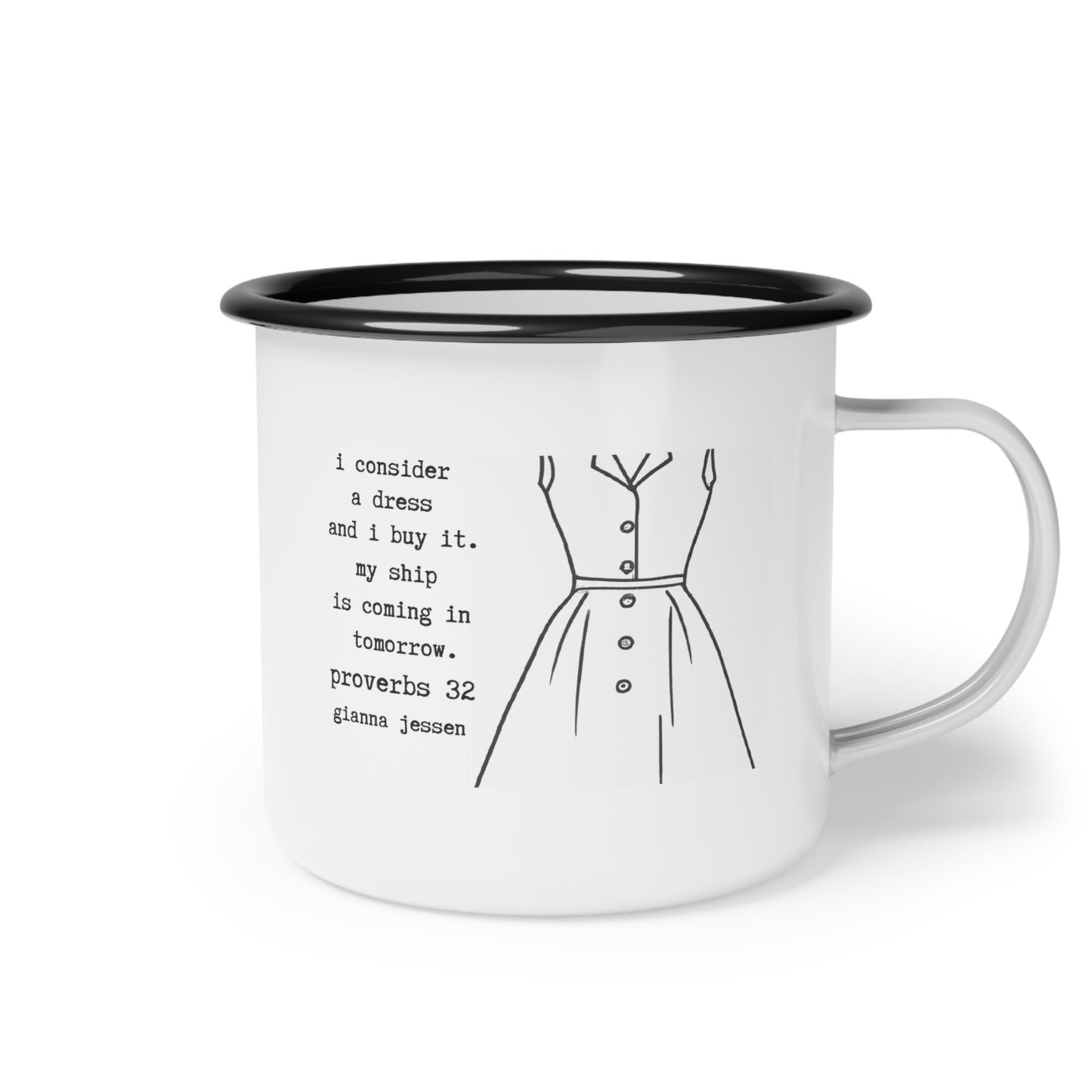 i consider a dress and i buy it. proverbs 32-gianna jessen 12 oz vintage style mug