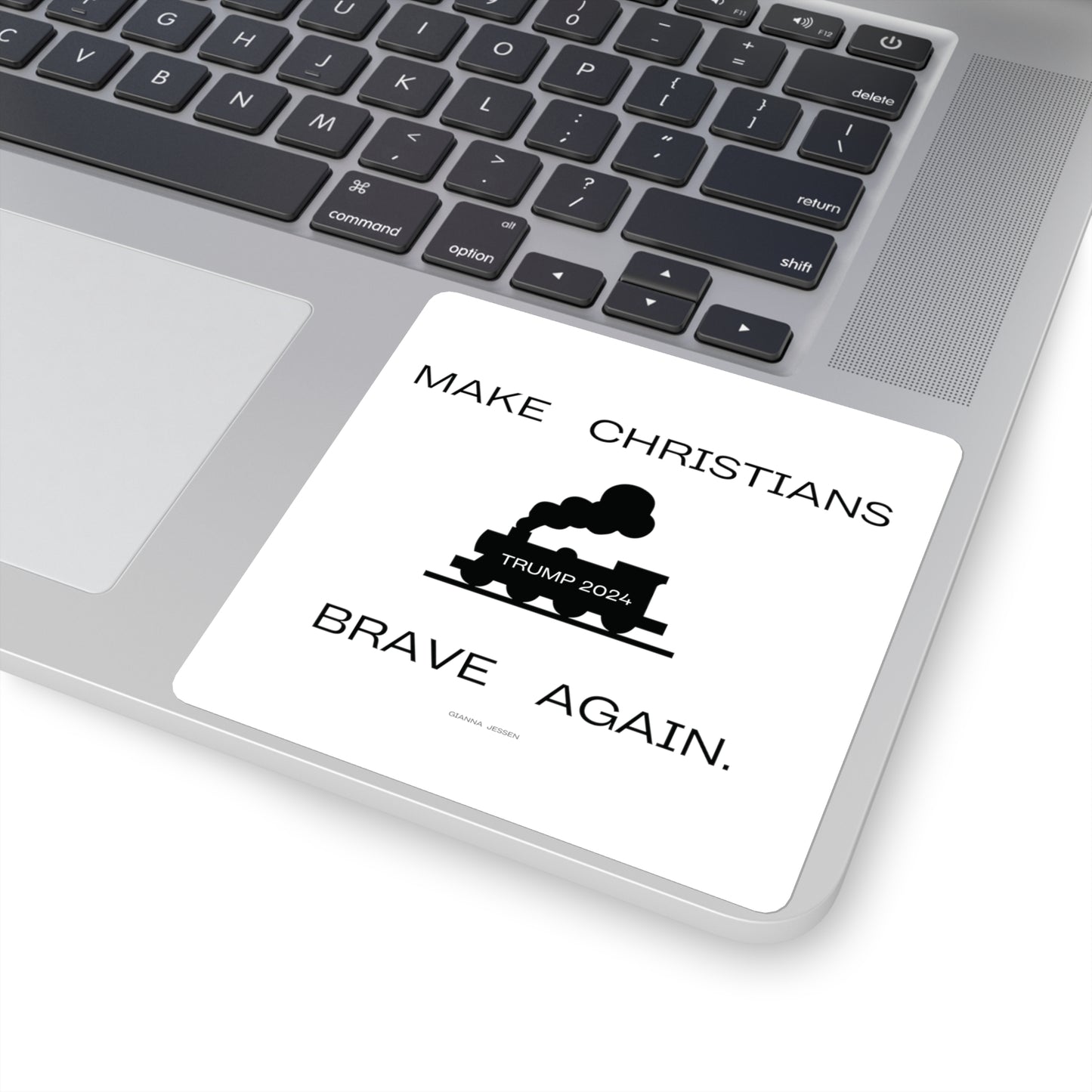 TRUMP 2024-MAKE CHRISTIANS BRAVE AGAIN.- gianna jessen square stickers.