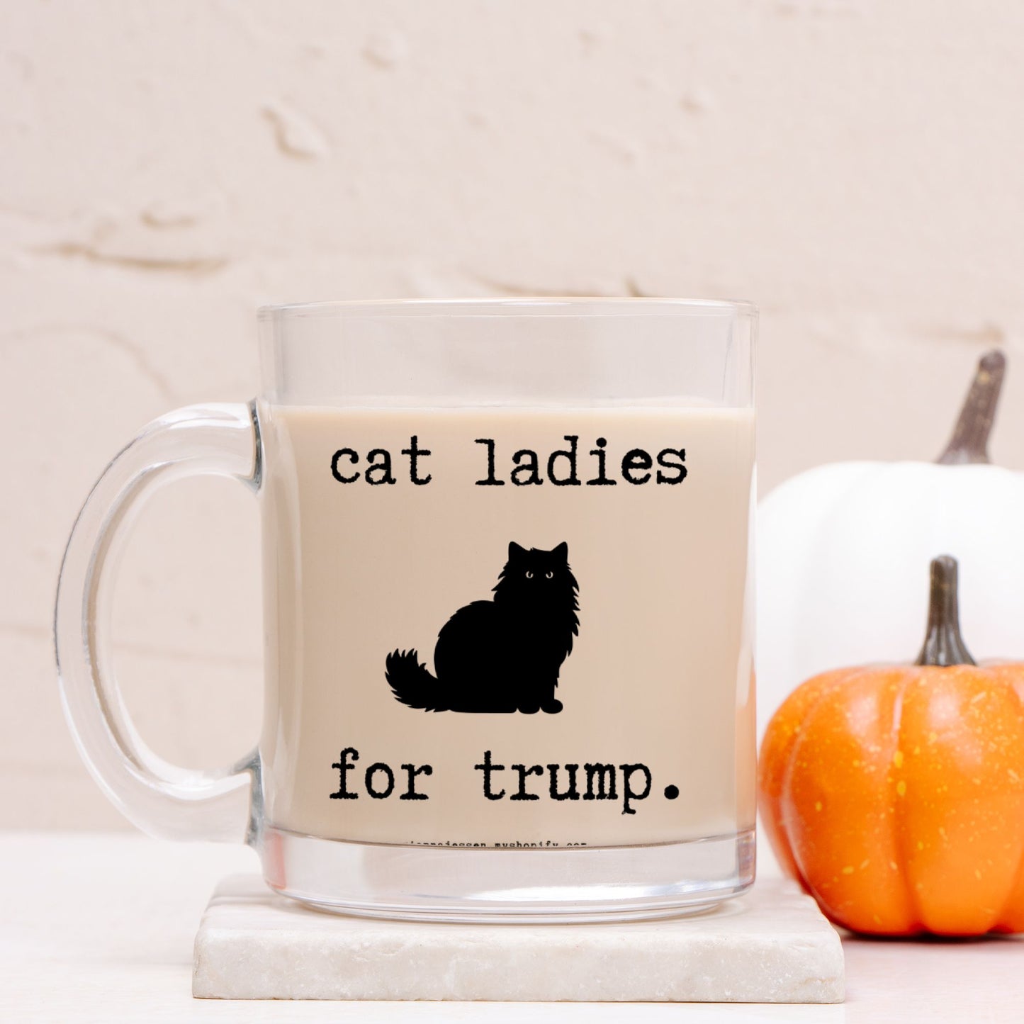 cat ladies for trump.-gianna jessen 10 oz glass mug