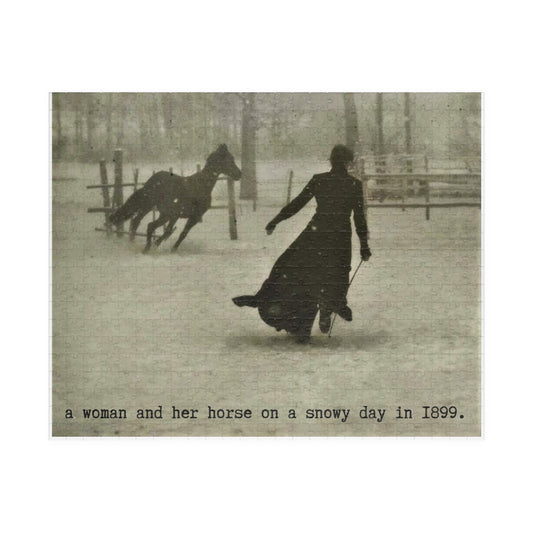 a woman and her horse in 1899. -gianna jessen puzzle (110, 252, 520)