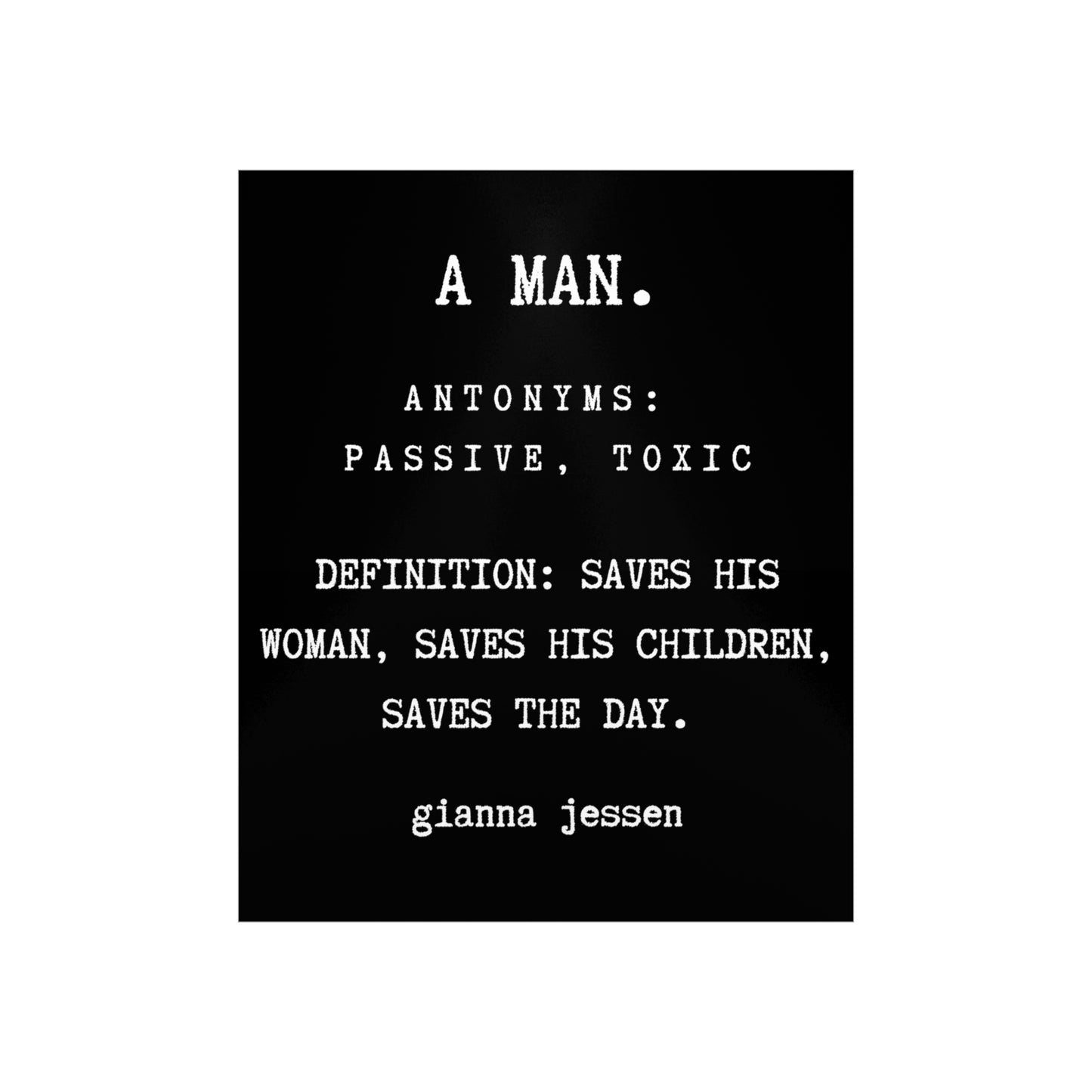 A MAN SAVES THE DAY-gianna jessen affiche