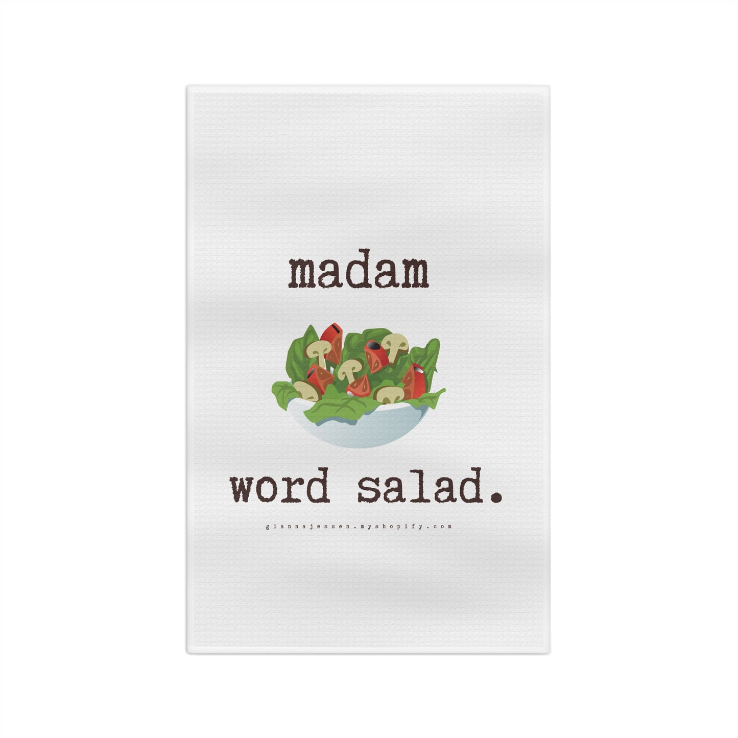 madam word salad.-gianna jessen tea towel