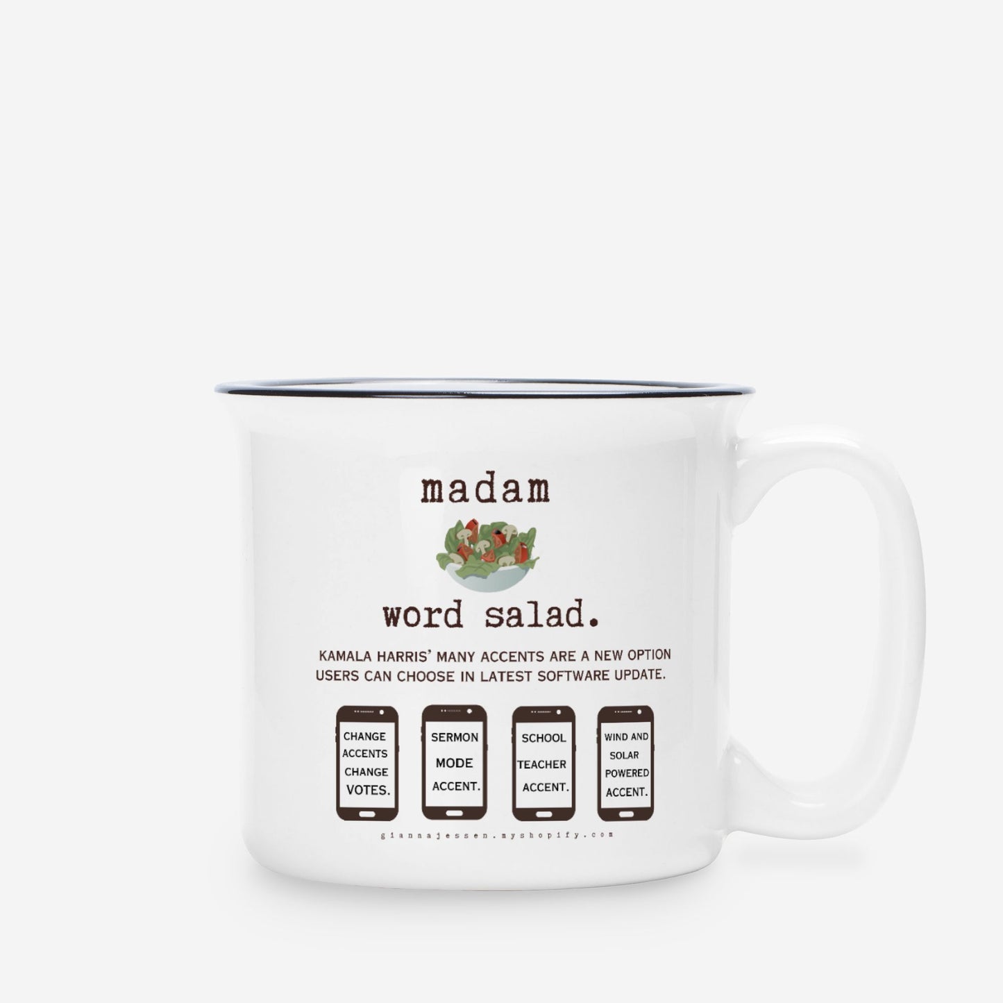 madam word salad and her many accents.-gianna jessen 13 oz mug