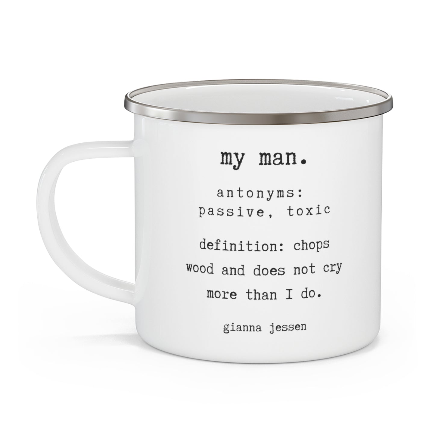 my man chops wood-gianna jessen 12 oz vintage style mug