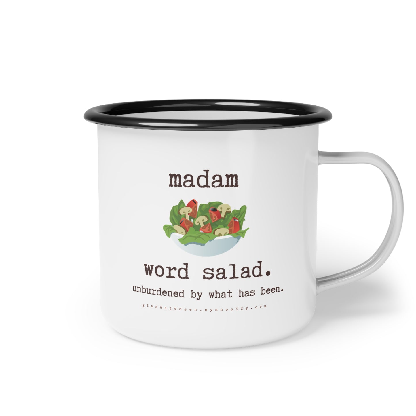 madam word salad. unburdened by what has been.-gianna jessen- 12 oz vintage style mug