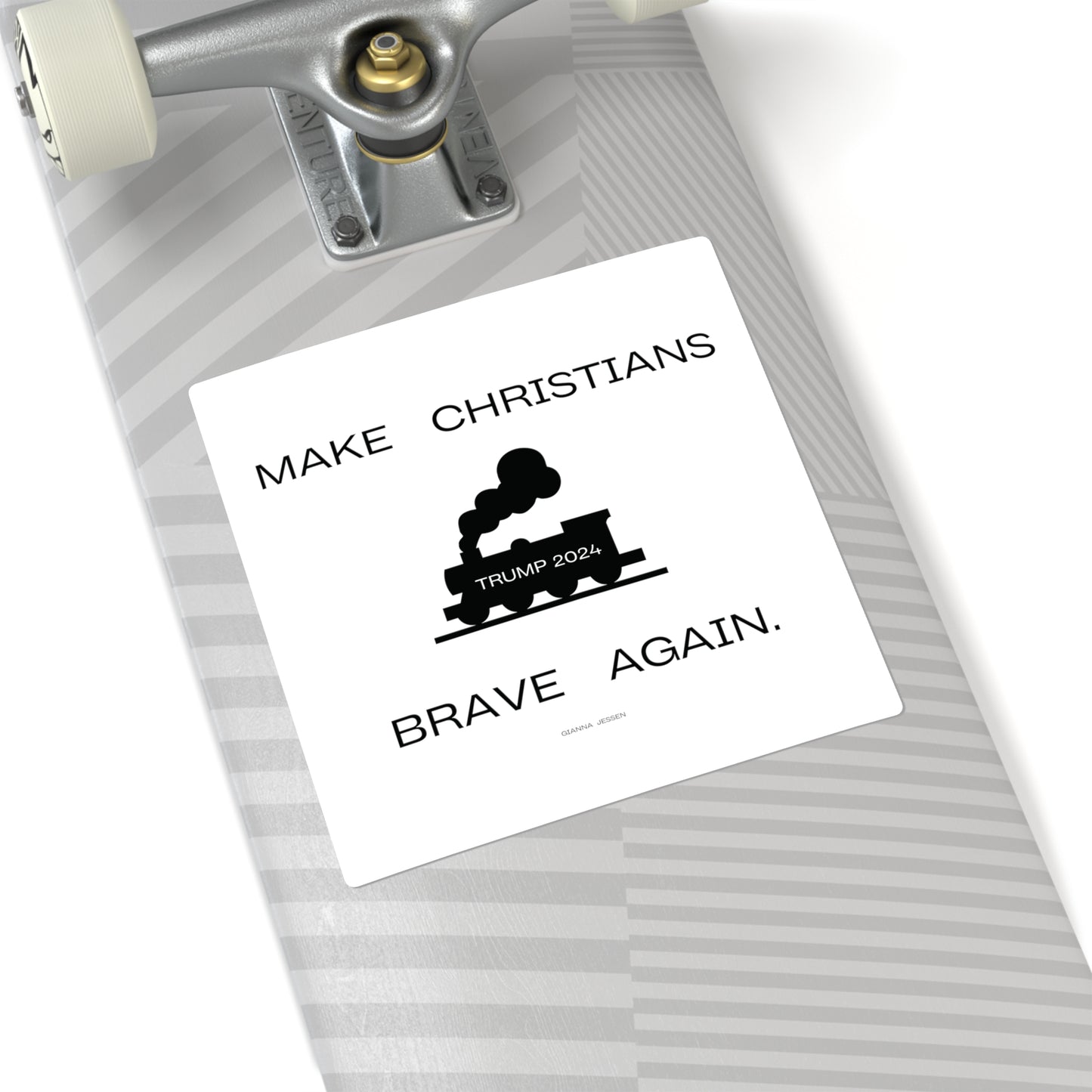 TRUMP 2024-MAKE CHRISTIANS BRAVE AGAIN.- gianna jessen square stickers.