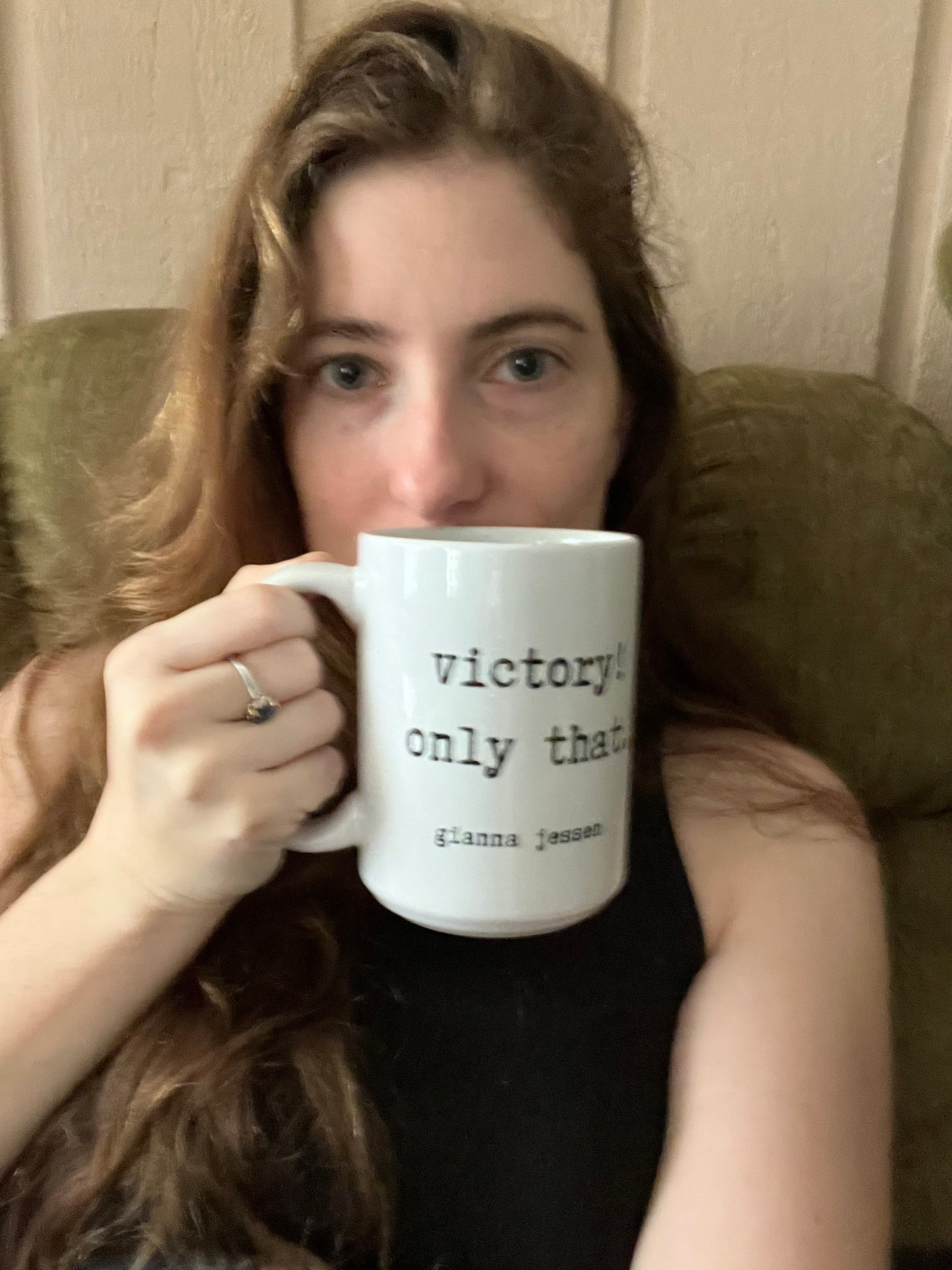 victory! only that.-gianna jessen 15 oz ceramic mug