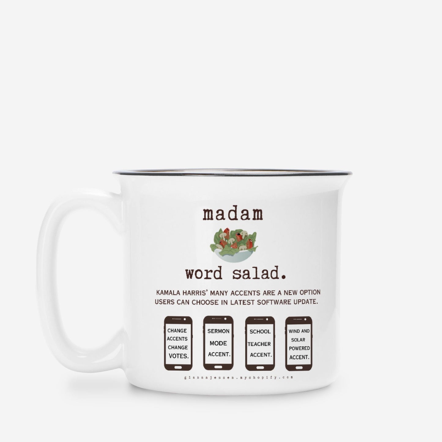 madam word salad and her many accents.-gianna jessen 13 oz mug