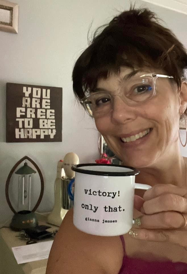 victory! only that.- gianna jessen 12 oz vintage style mug